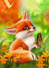 Cartoon Fox & Butterfly